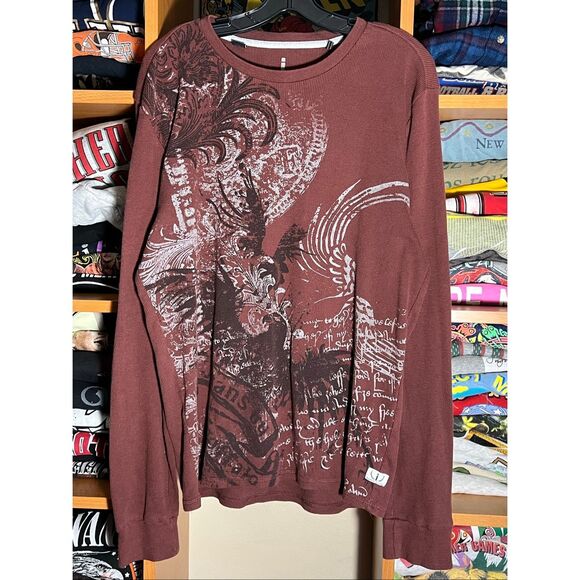 Y2K Jeans By Buffalo David AOP Thermal L/S Shirt - Picture 1 of 6